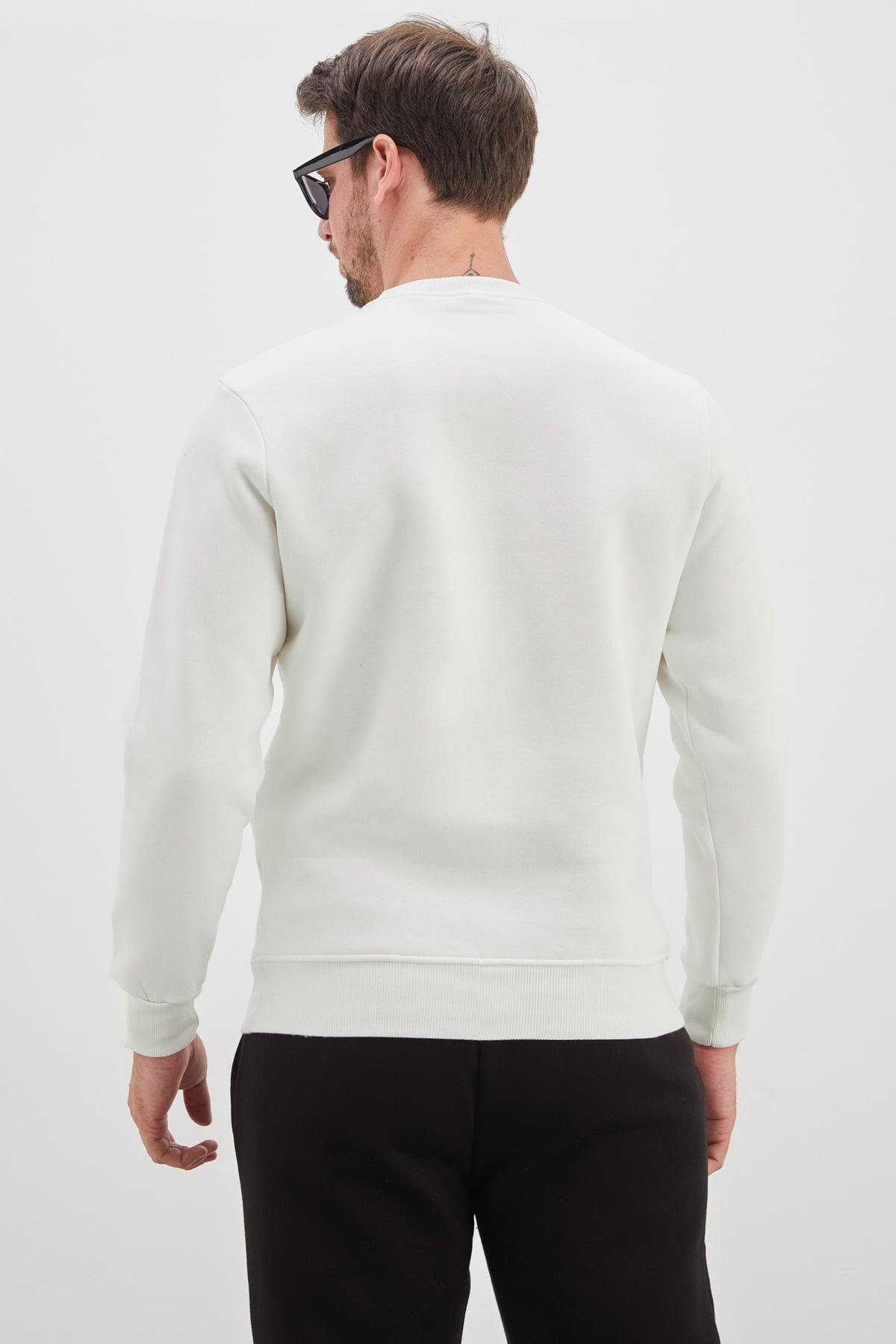 3 İplik Baskılı Bisiklet Yaka Sweatshirt 8