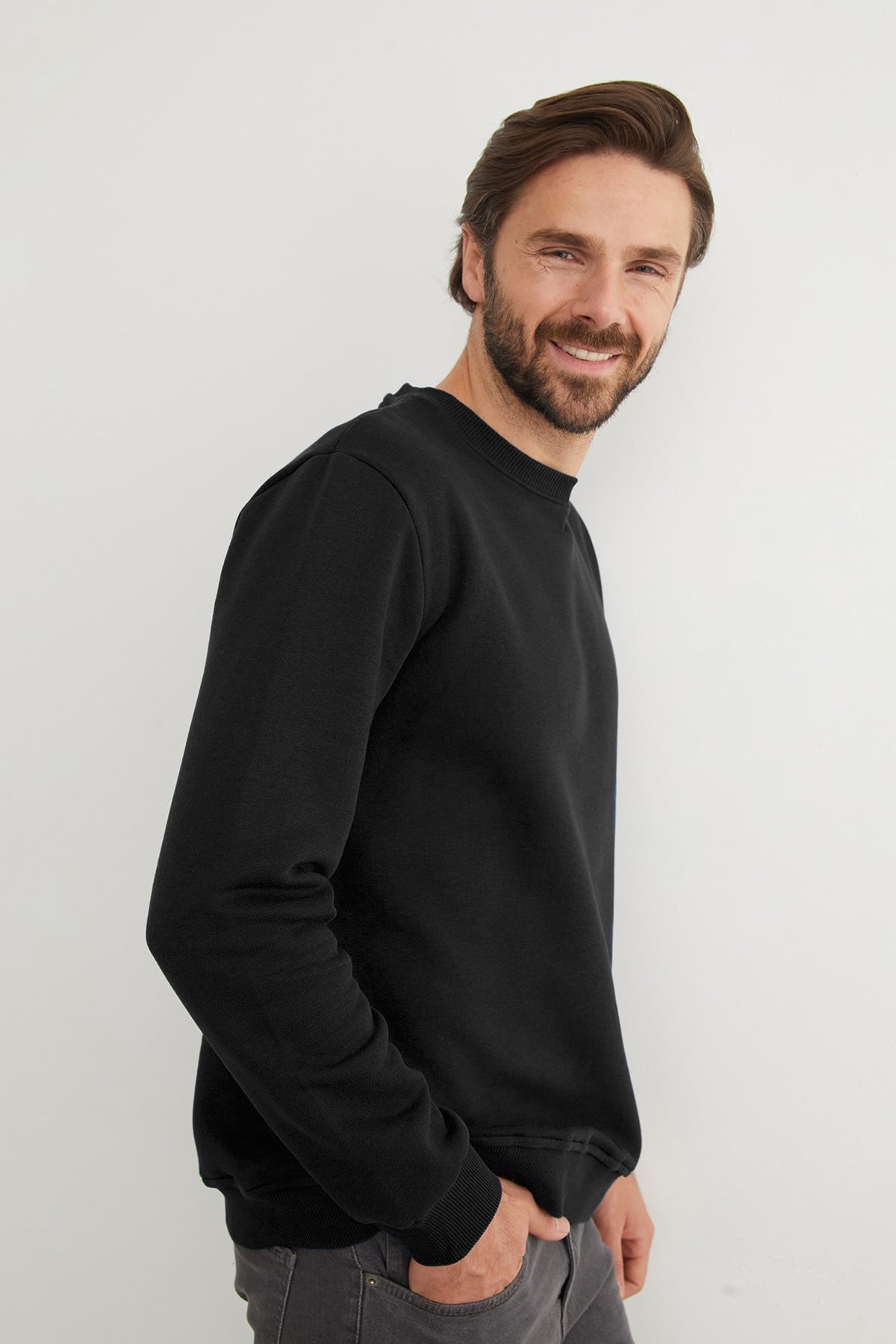 3 İplik Basic Bisiklet Yaka Sweatshirt 6
