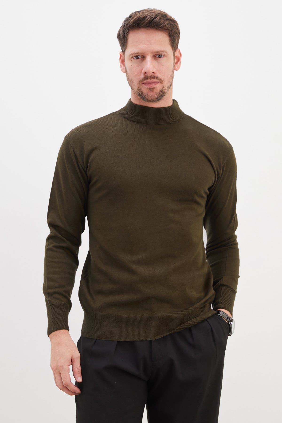 Basic Dik Yaka Regular Fit Triko Kazak