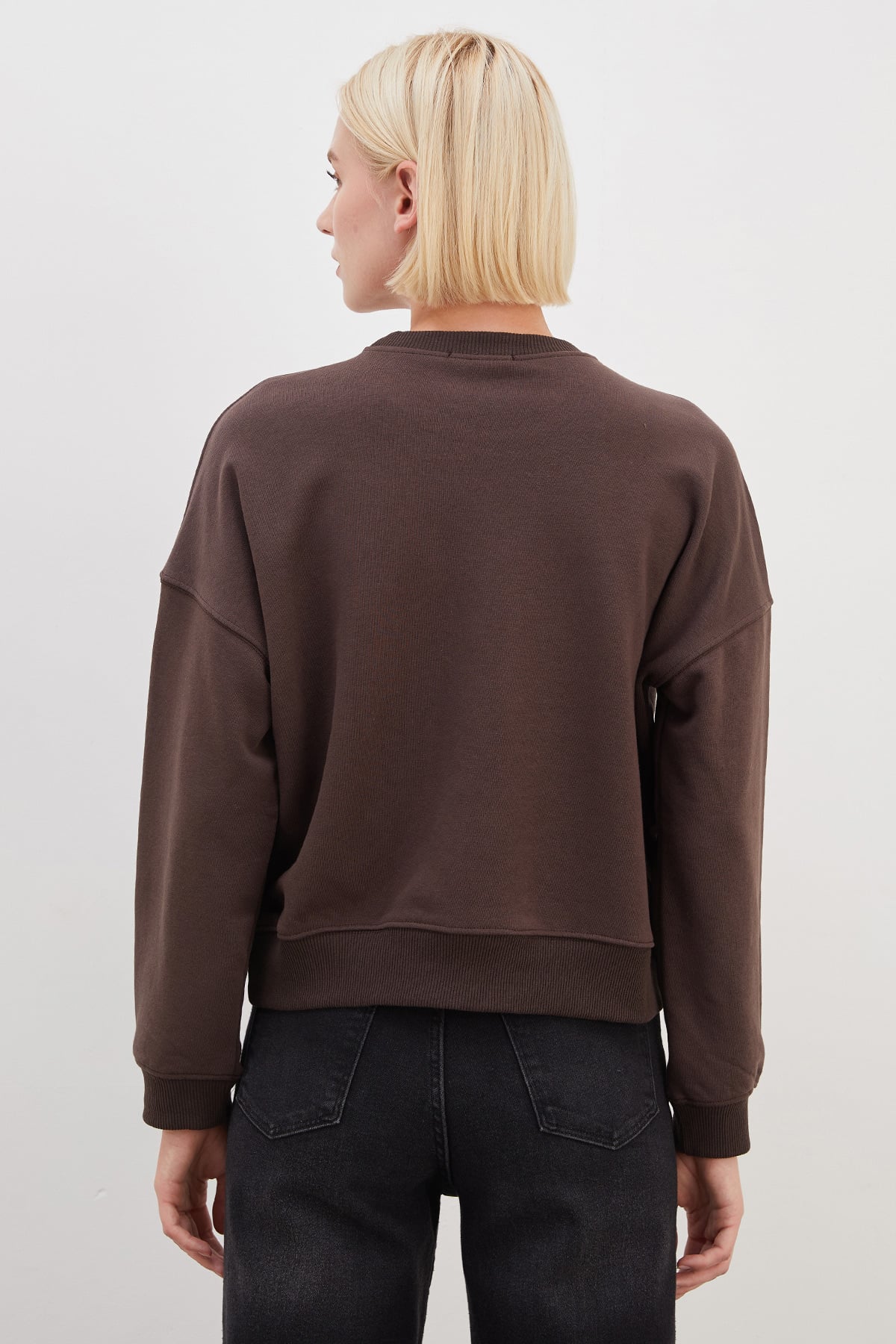 3 İplik Şardonsuz 1875 Baskılı Oversize Sweatshirt 8