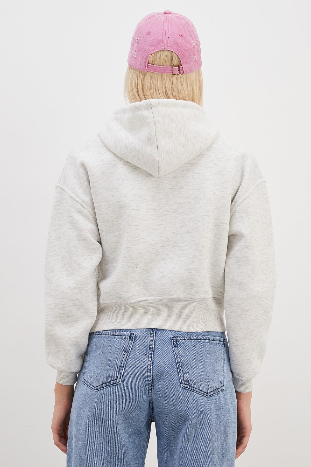3 İplik Basic Fermuarlı Kapüşonlu Sweatshirt 8