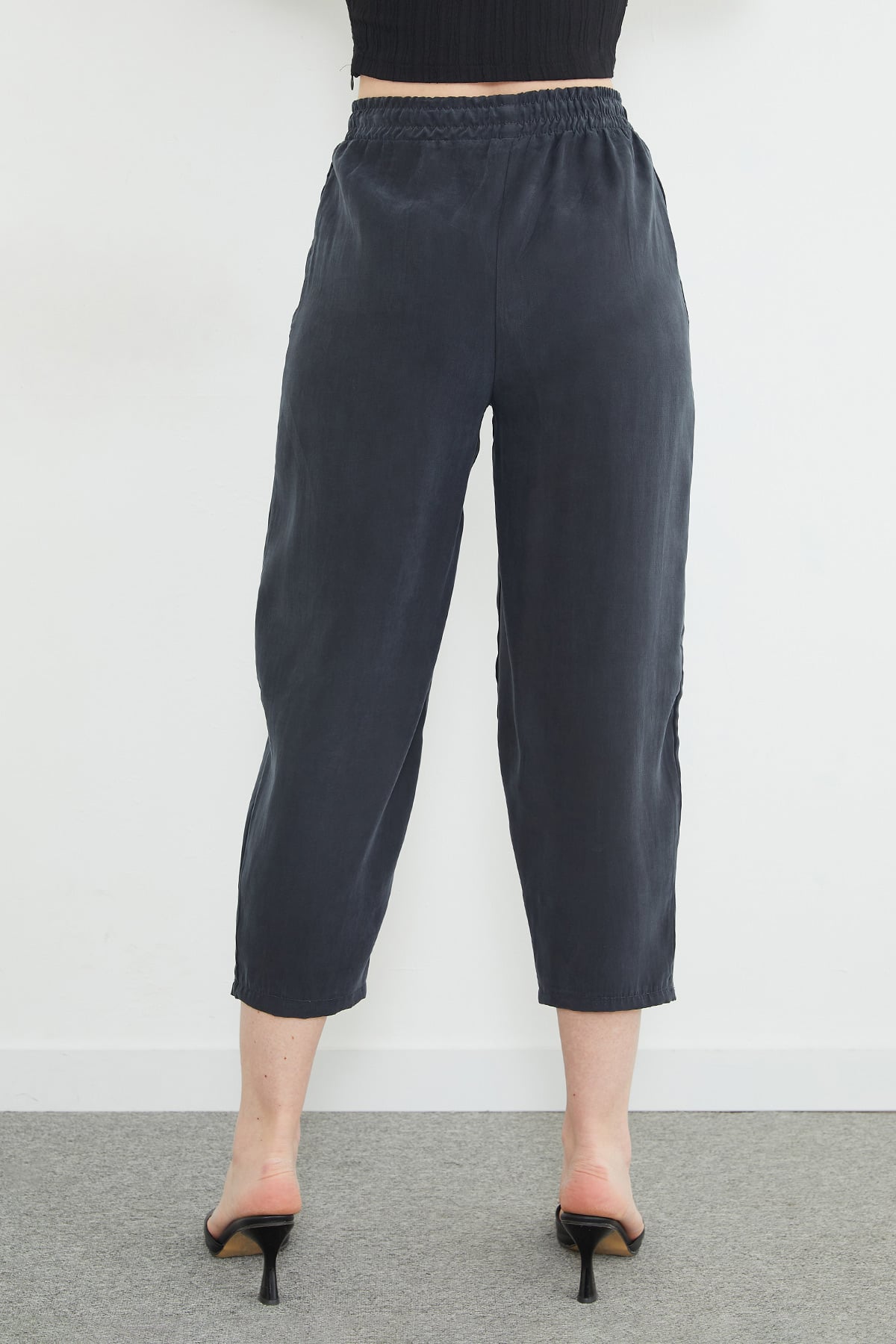 Beli Lastikli Cepli Tencel Kumaş Pantolon 8