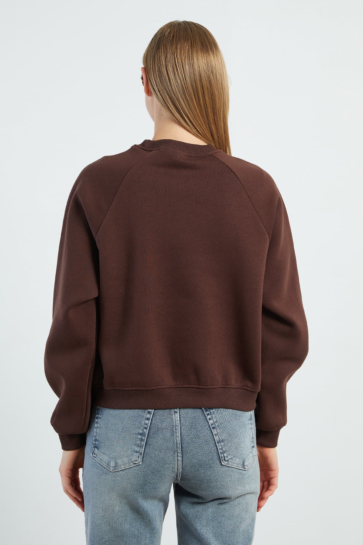 3 İplik Basic Bisiklet Yaka Oversize Sweatshirt 6