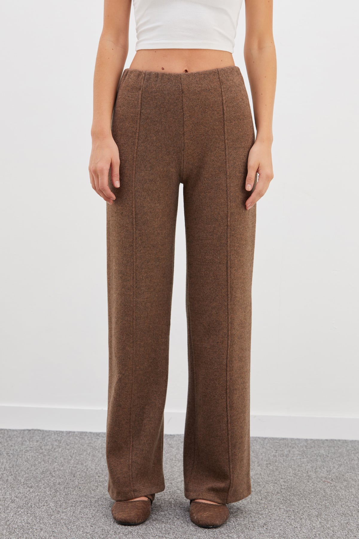 Beli Lastikli Çimalı Triko Pantolon 6