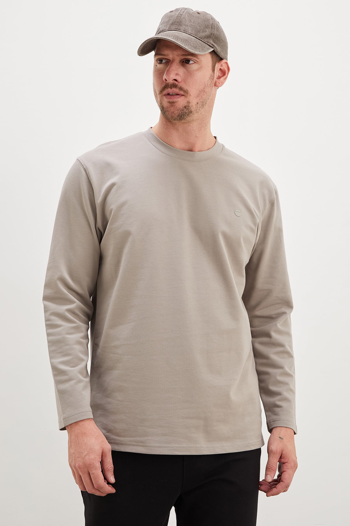 Erkek Siyah Baskılı Bisiklet Yaka Oversize Sweatshirt 2