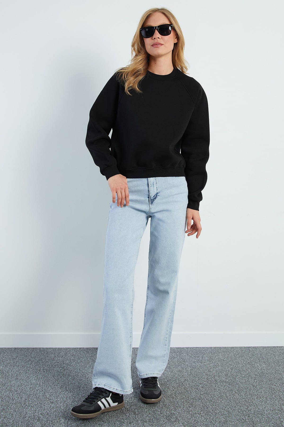 3 İplik Basic Bisiklet Yaka Oversize Sweatshirt 2