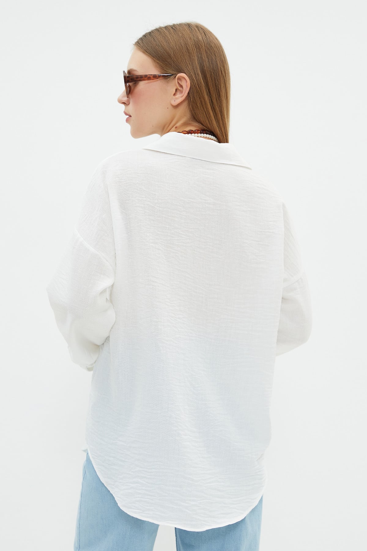 Basic Tek Cepli Oversize Gömlek 8
