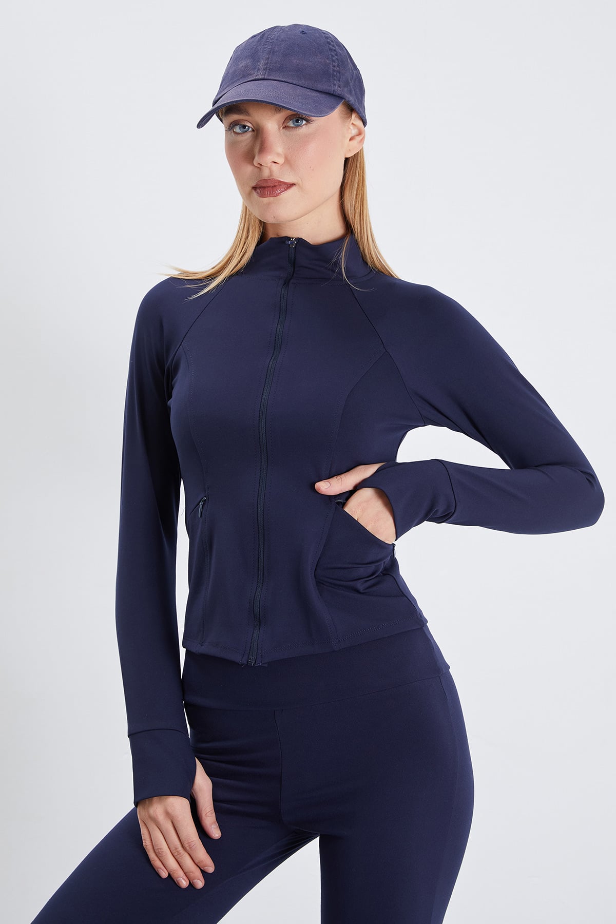 Parmak Geçirmeli Dalgıç Kumaş Slim Fit Ceket 7