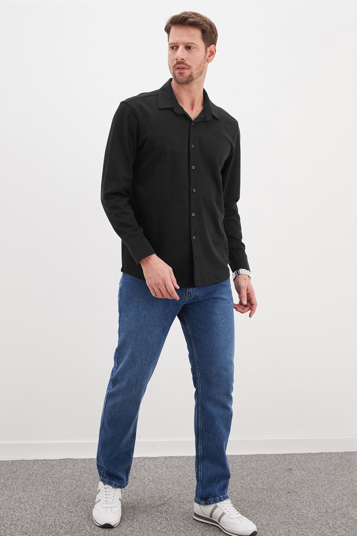 Erkek Basic Uzun Kol Regular Fit Gömlek 4