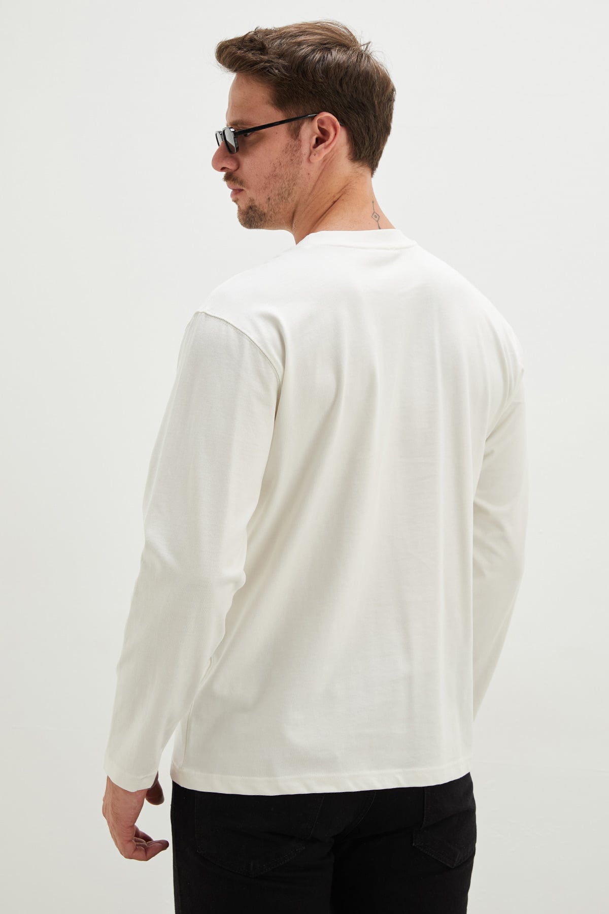 Baskılı Bisiklet Yaka Sweatshirt 8