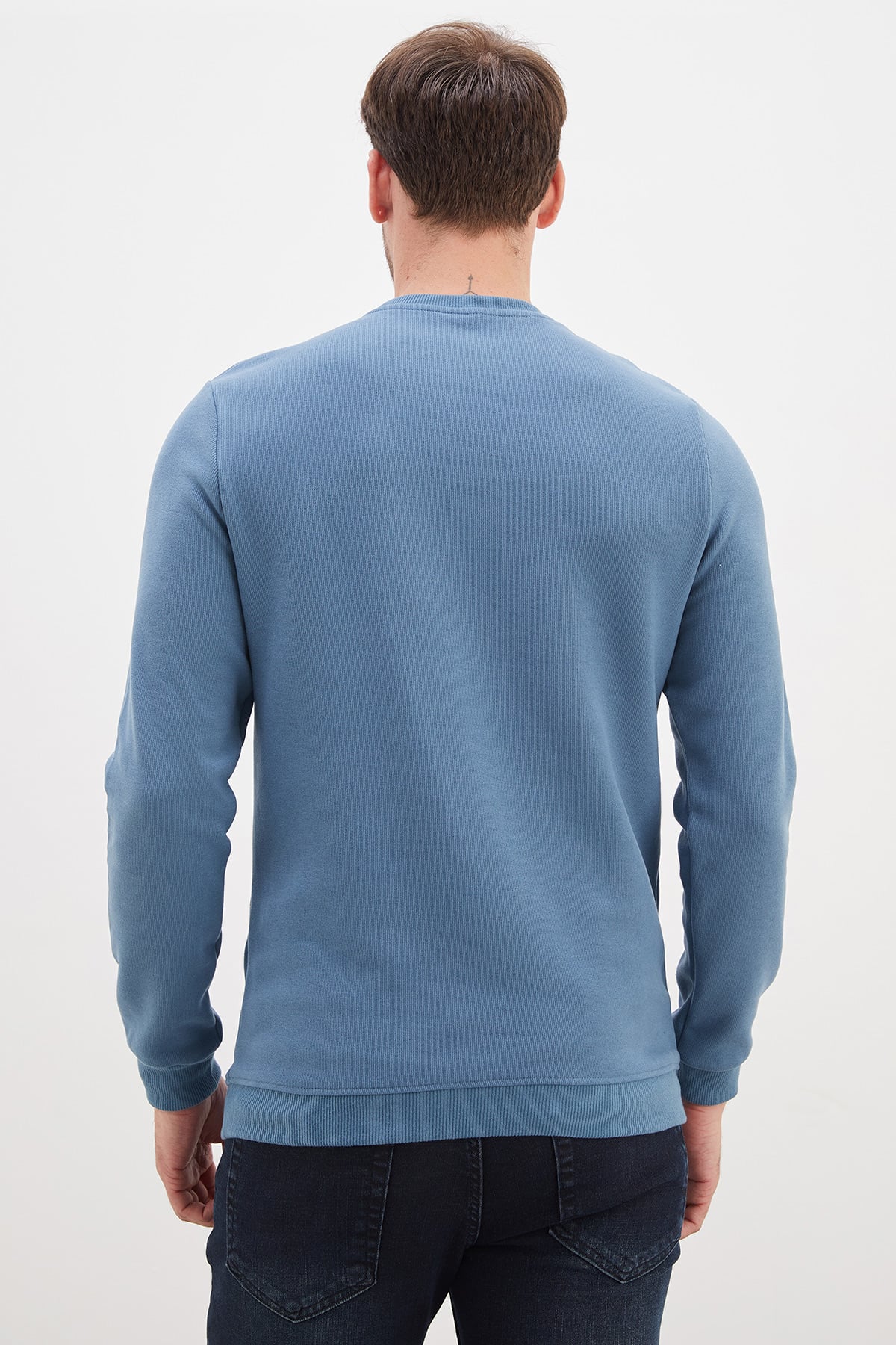 Fitilli Bisiklet Yaka Selanik Örgü Sweatshirt 6