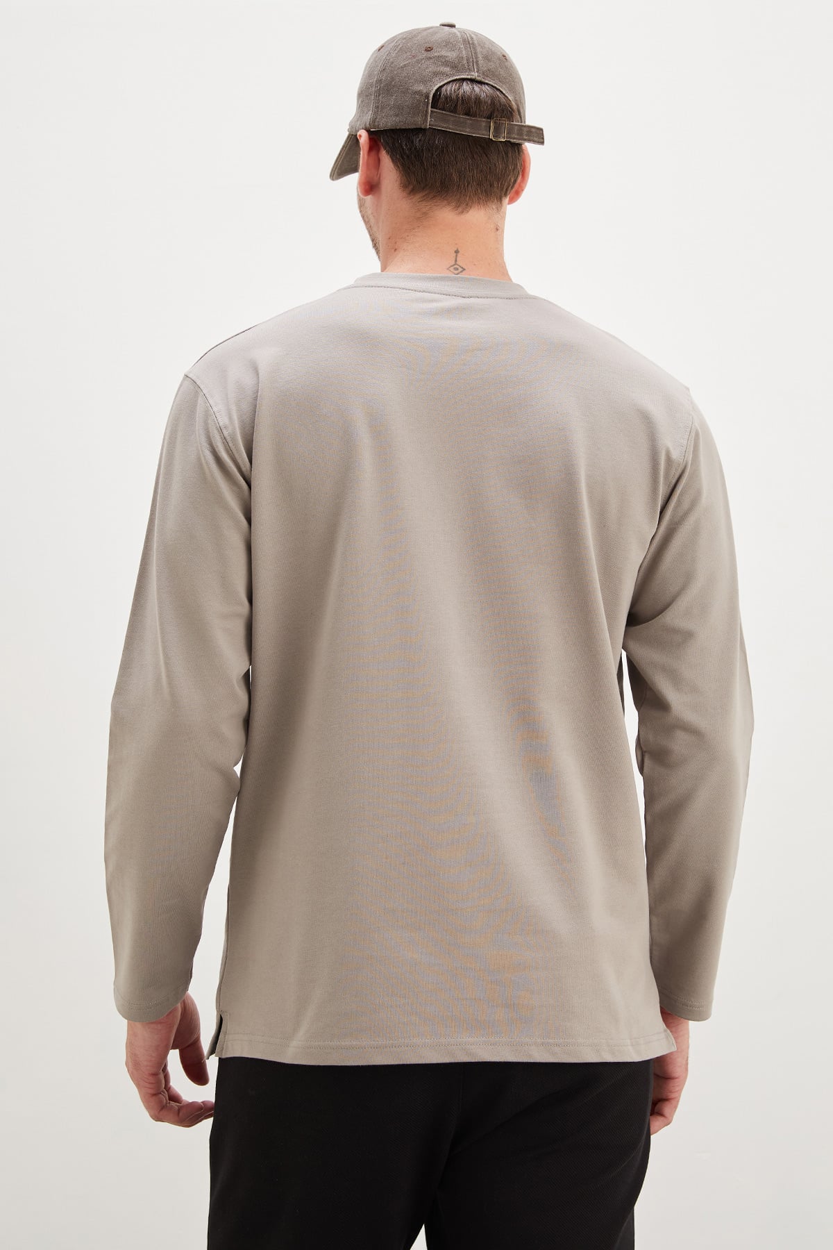Erkek Siyah Baskılı Bisiklet Yaka Oversize Sweatshirt 8