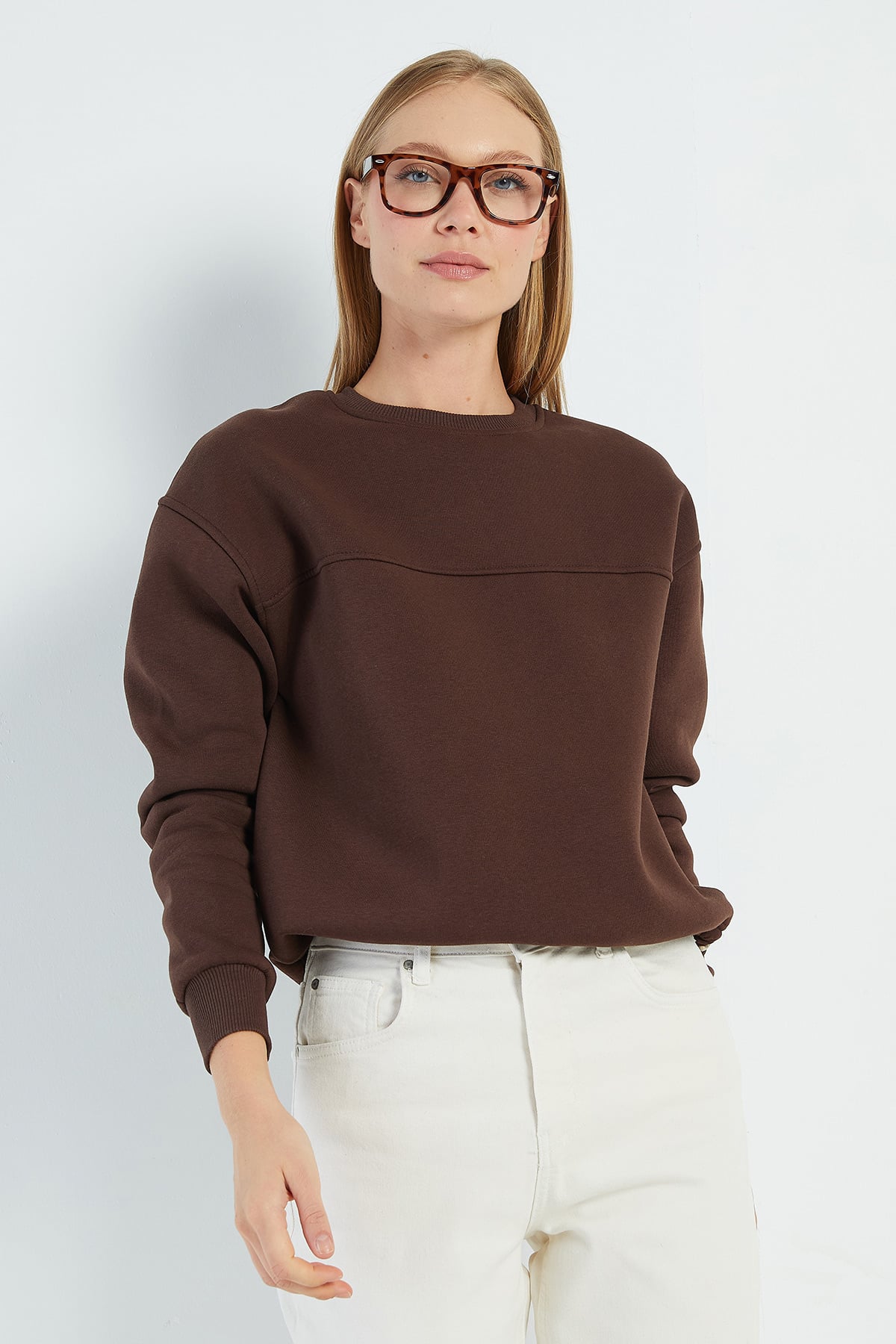 3 İplik Stoperli Oversize Sweatshirt 7