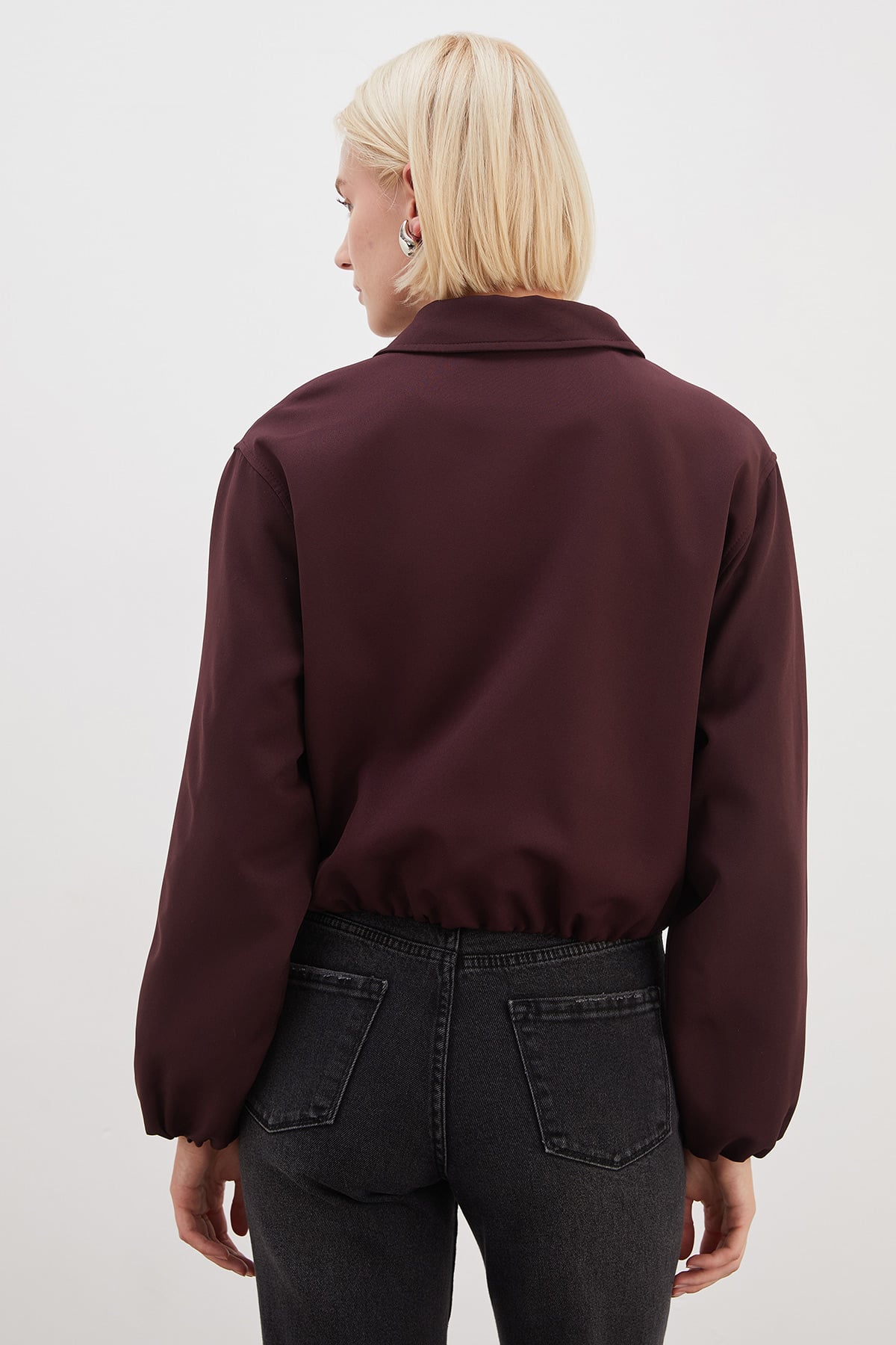 Fermuarlı Polo Yaka Bomber Ceket 8