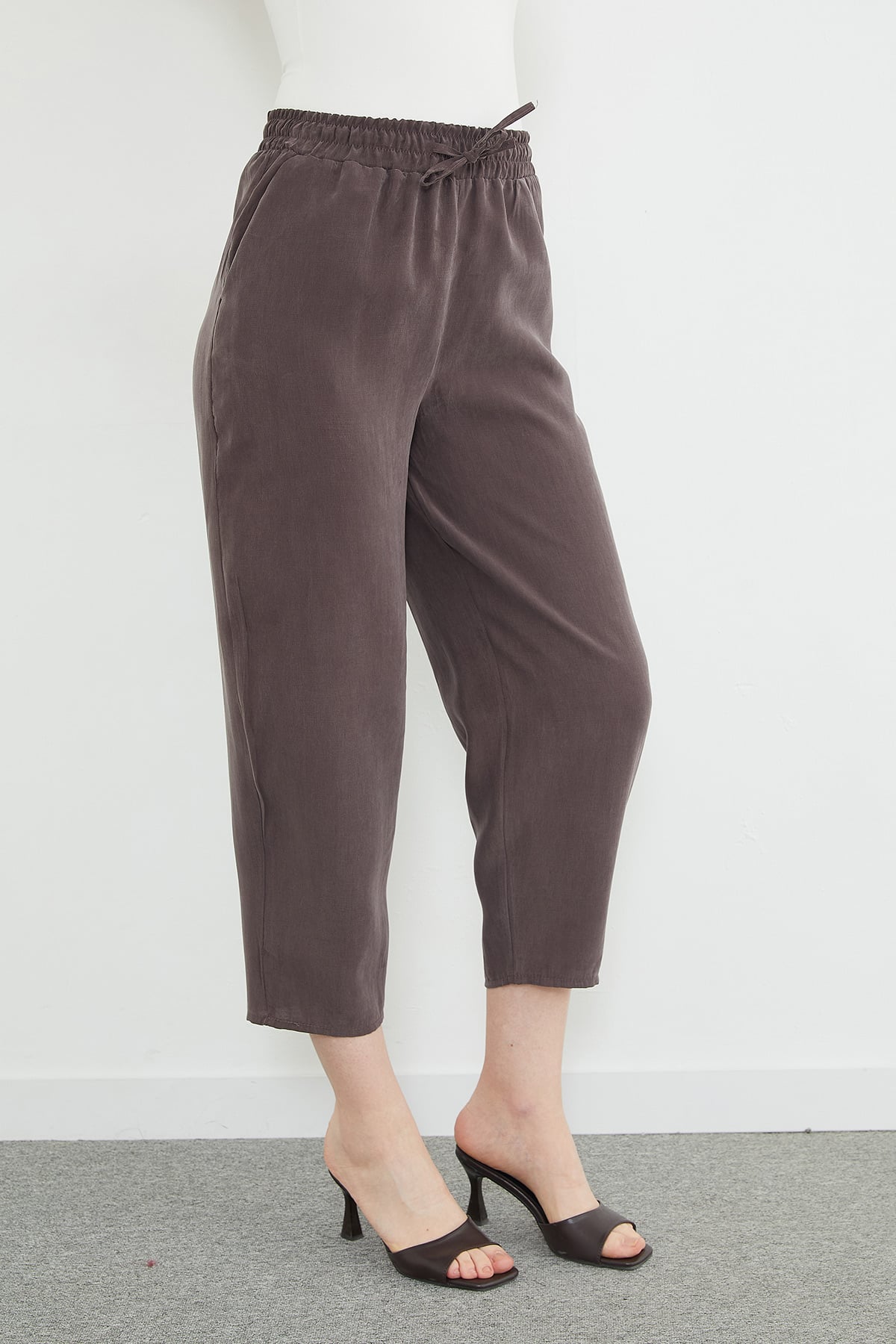Beli Lastikli Cepli Tencel Kumaş Pantolon 7