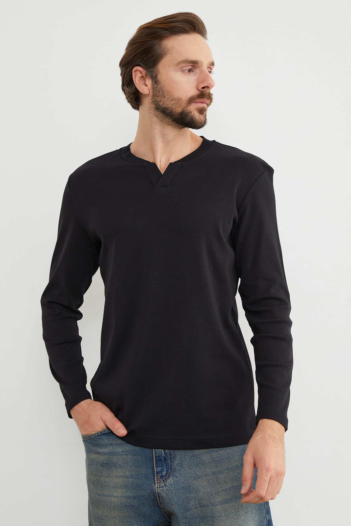 Basic V Yaka Ribanalı Body 2