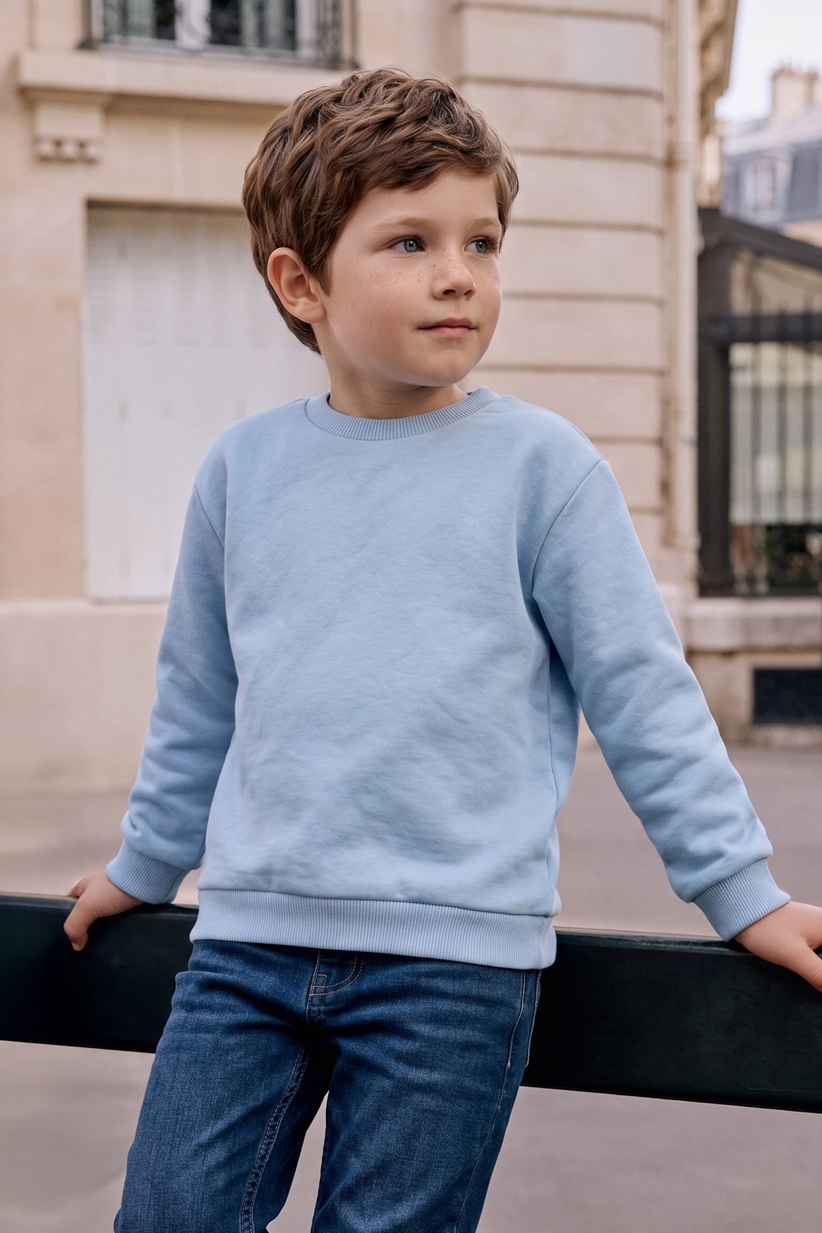 3 İplik Basic Unisex Çocuk Sweatshirt 2