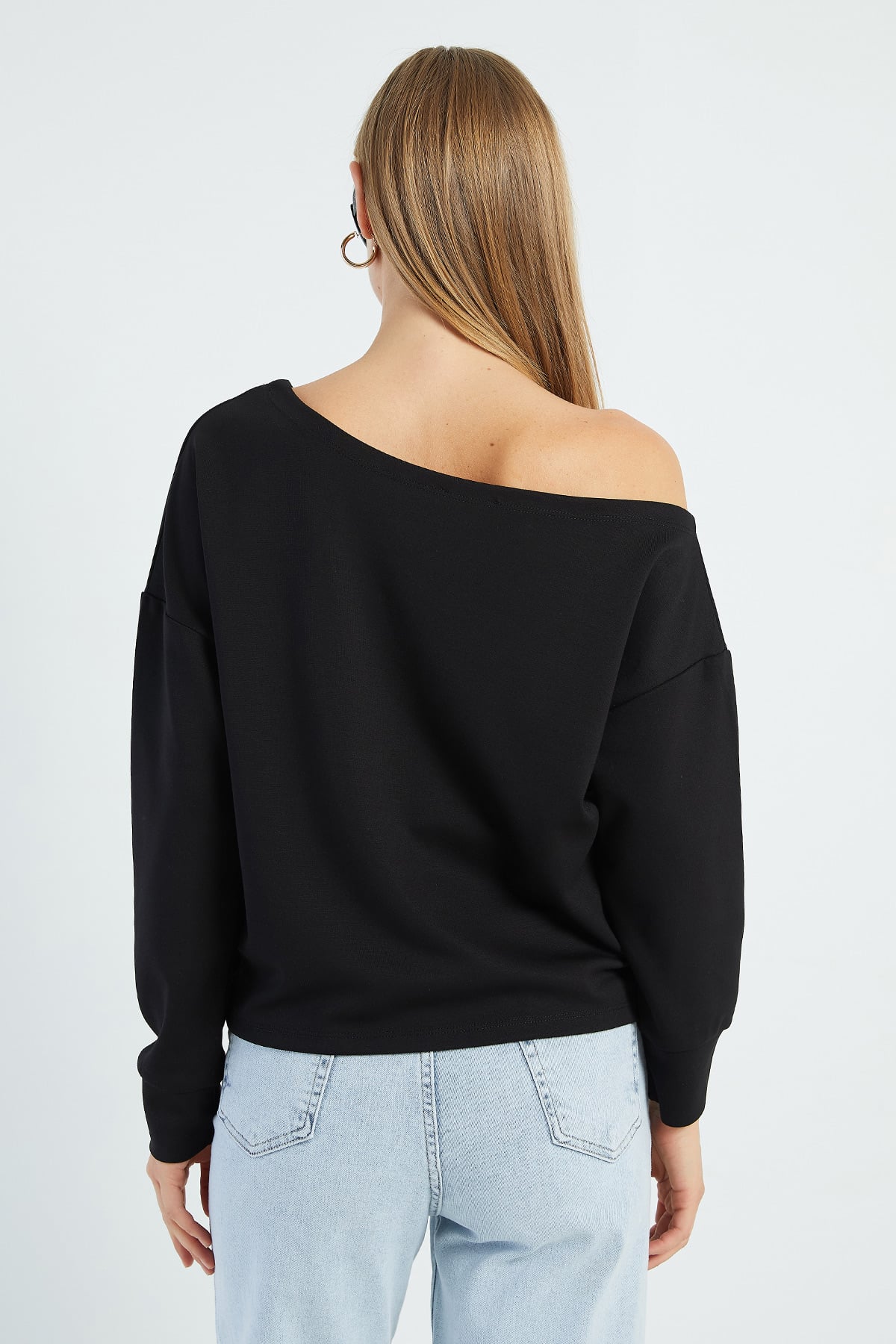 Basic Kayık Yaka Modal Sweatshirt 7