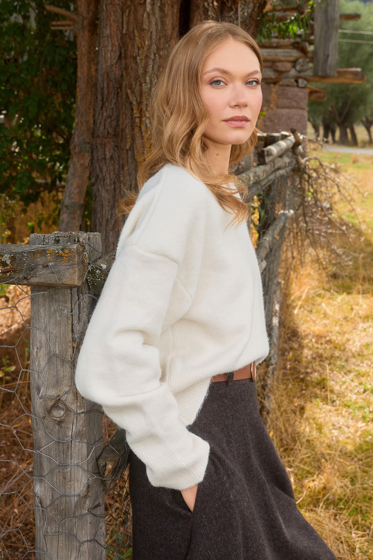 Basic V Yaka Oversize Triko Kazak 2