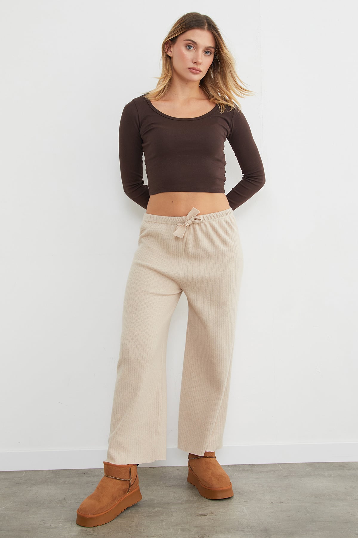 Basic Fitilli Beli Lastikli Pantolon 5