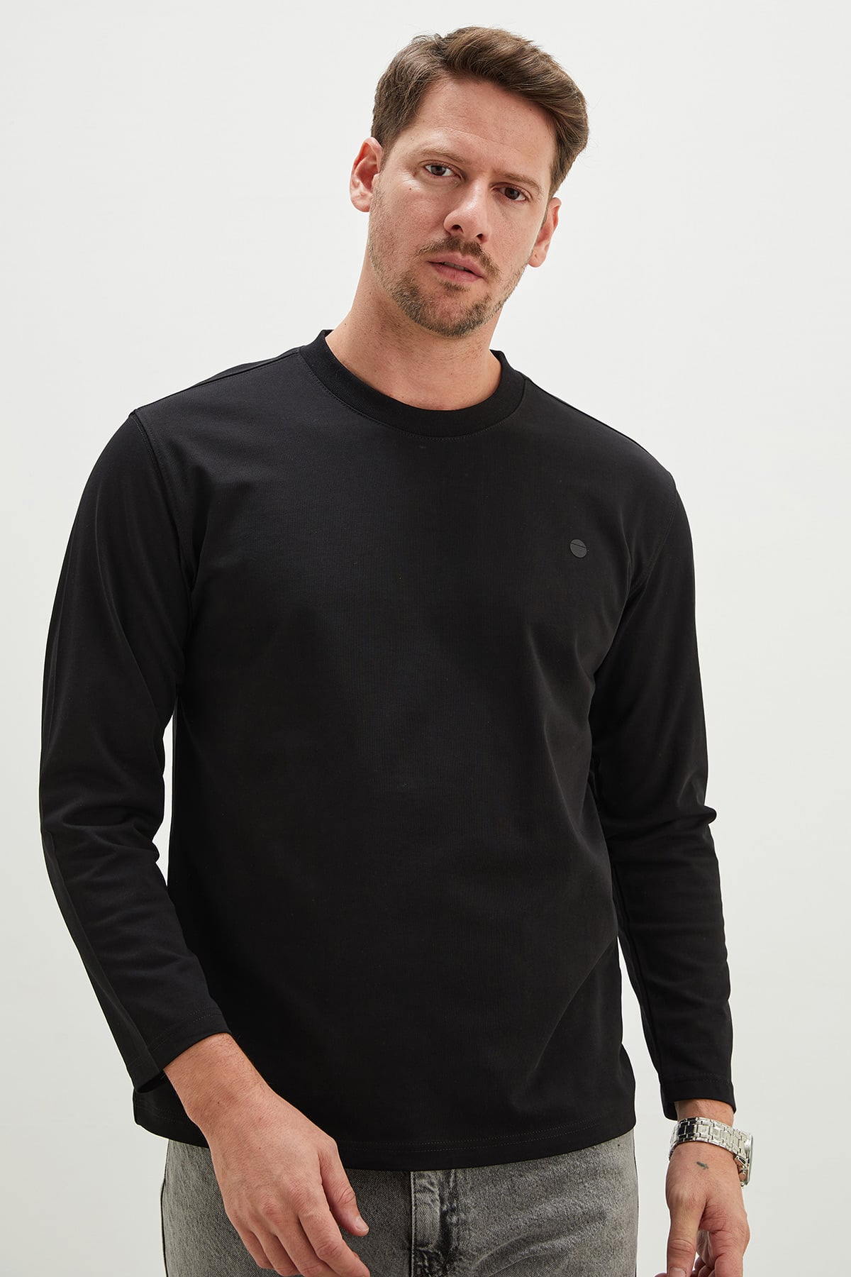 Baskılı Bisiklet Yaka Sweatshirt 6