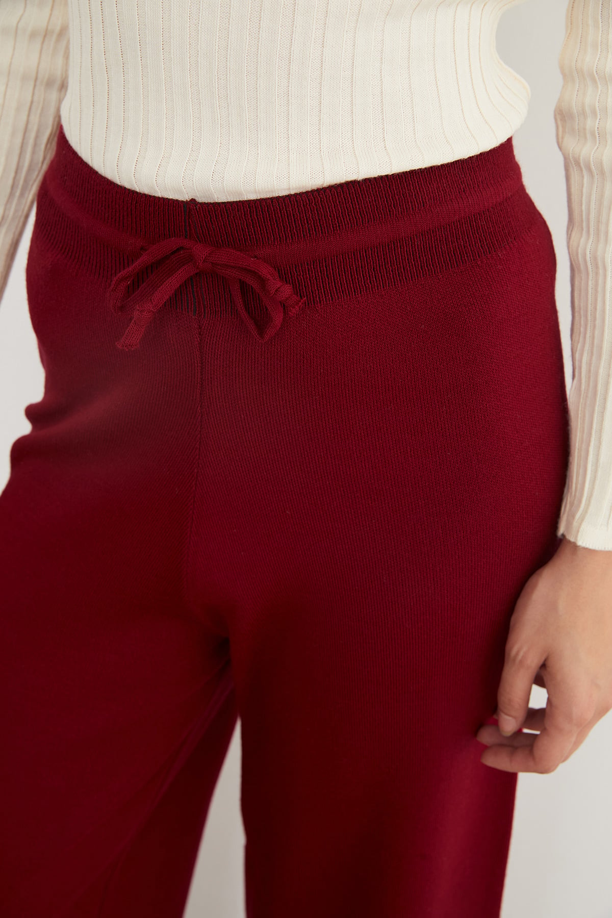 Beli Lastikli Palazzo Triko Pantolon 5