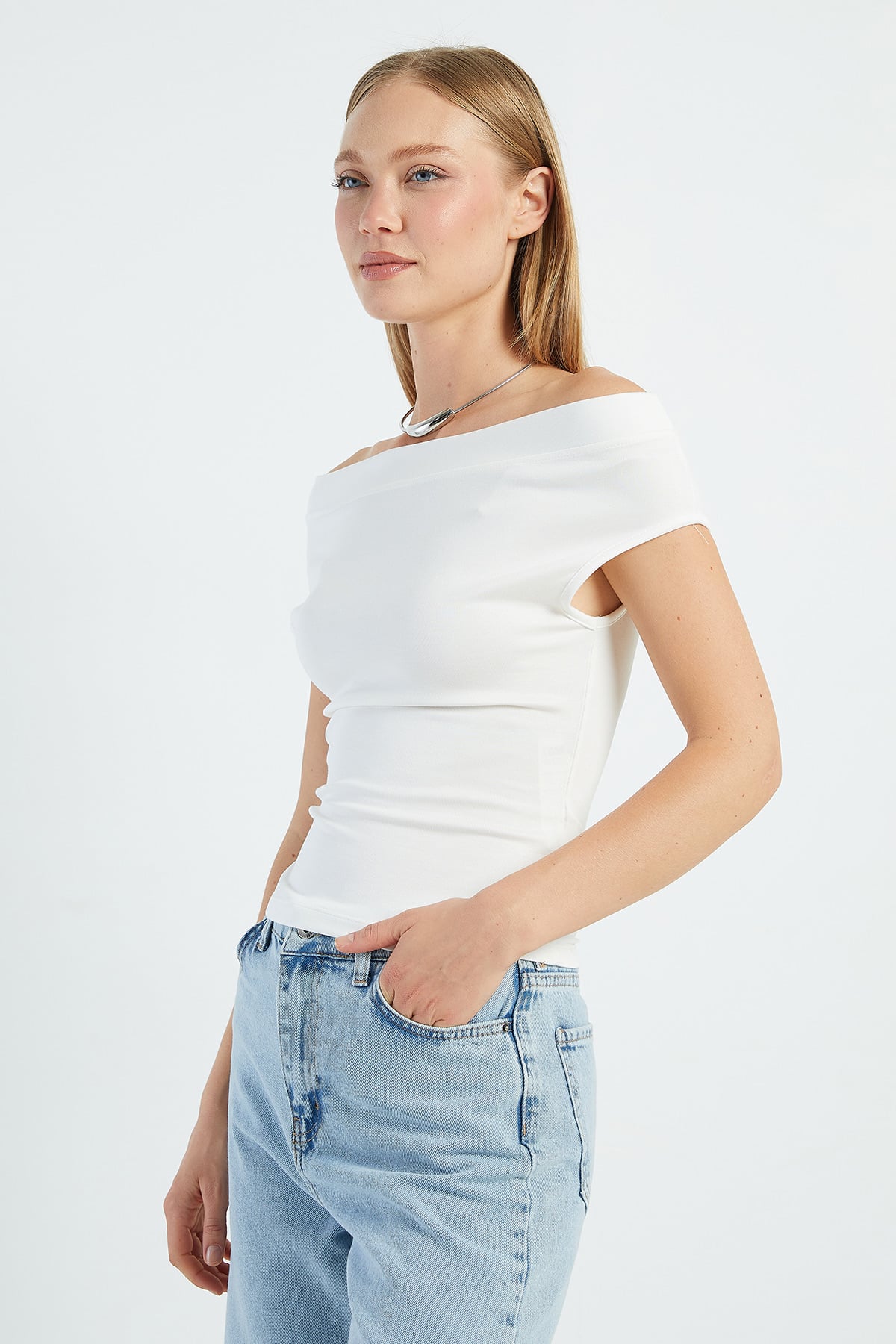 Basic Madonna Yaka Slim Fit Bluz 3