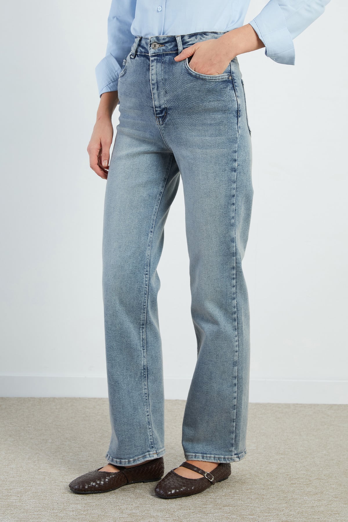 Fermuarlı Straight Fit Jean 7