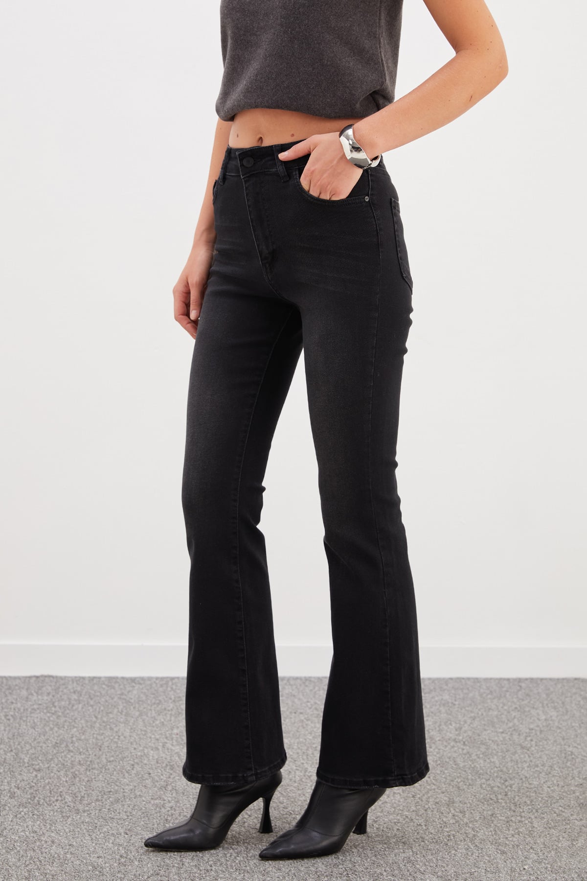 Yüksek Bel Flare Jean 7