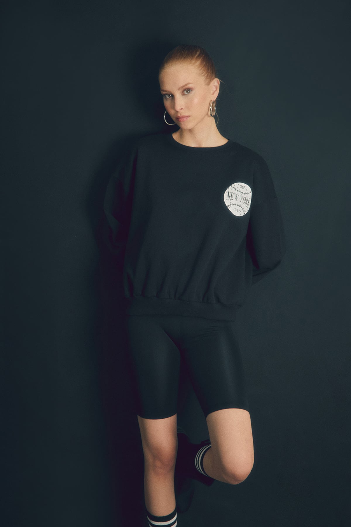 3 İplik New York Baskılı Sweatshirt 2