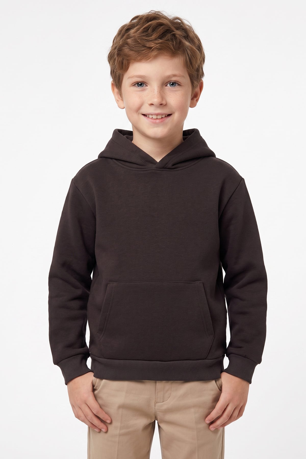 3 İplik Kanguru Cepli Kapüşonlu Unisex Çocuk Sweatshirt 2