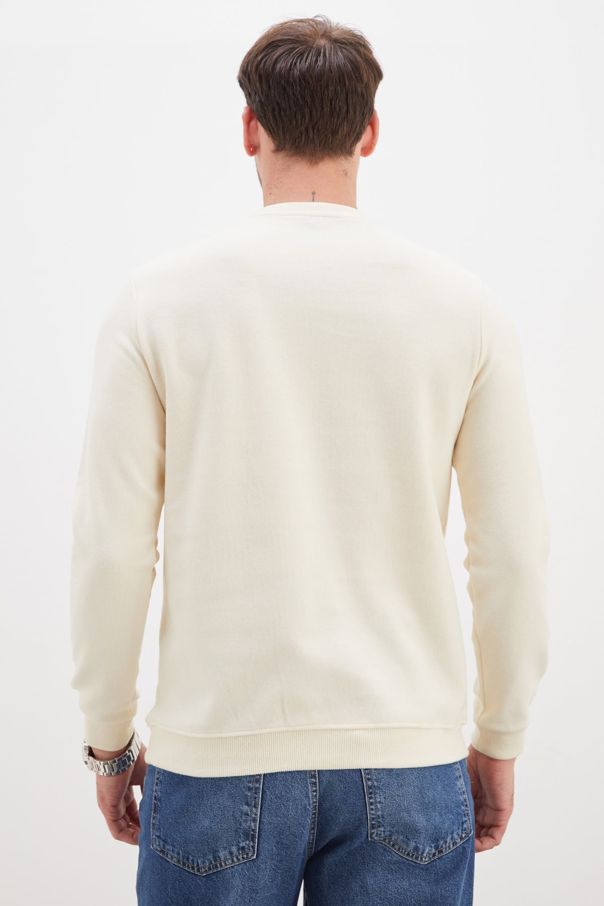 Fitilli Bisiklet Yaka Selanik Örgü Sweatshirt 6