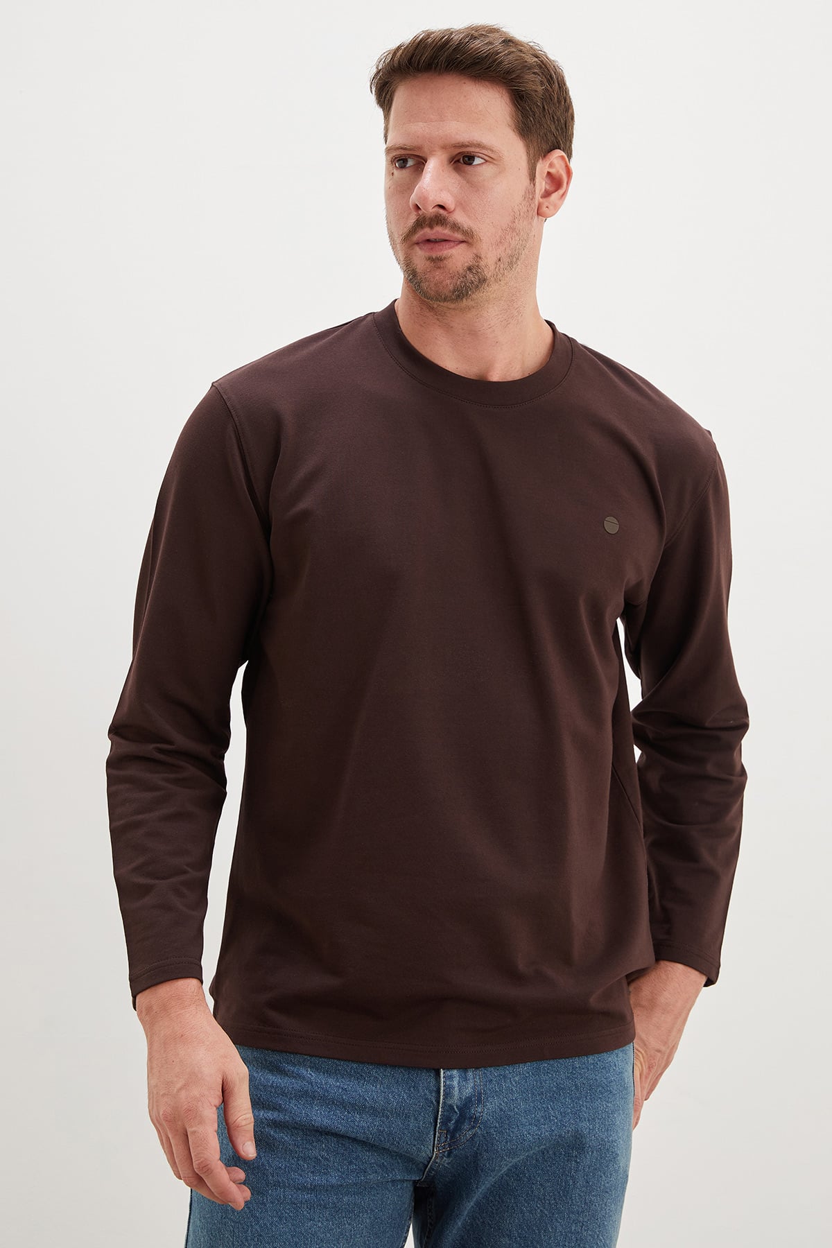 Baskılı Bisiklet Yaka Sweatshirt 5