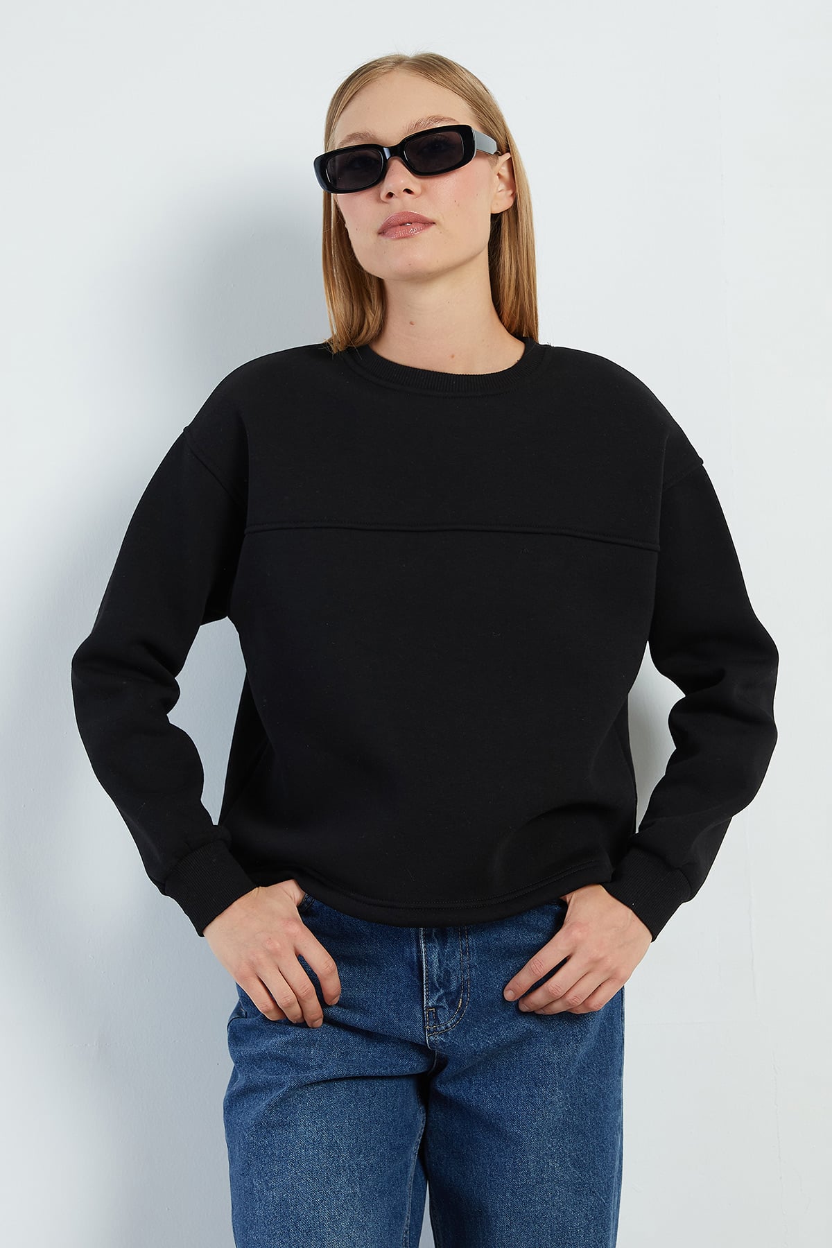 3 İplik Stoperli Oversize Sweatshirt 4