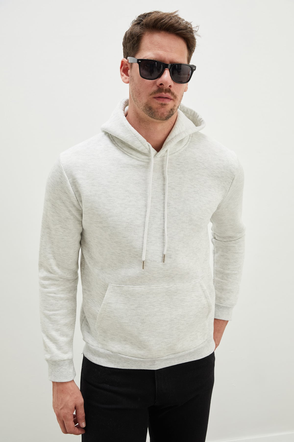 3 İplik Basic Kapüşonlu Kanguru Cepli Sweatshirt 6