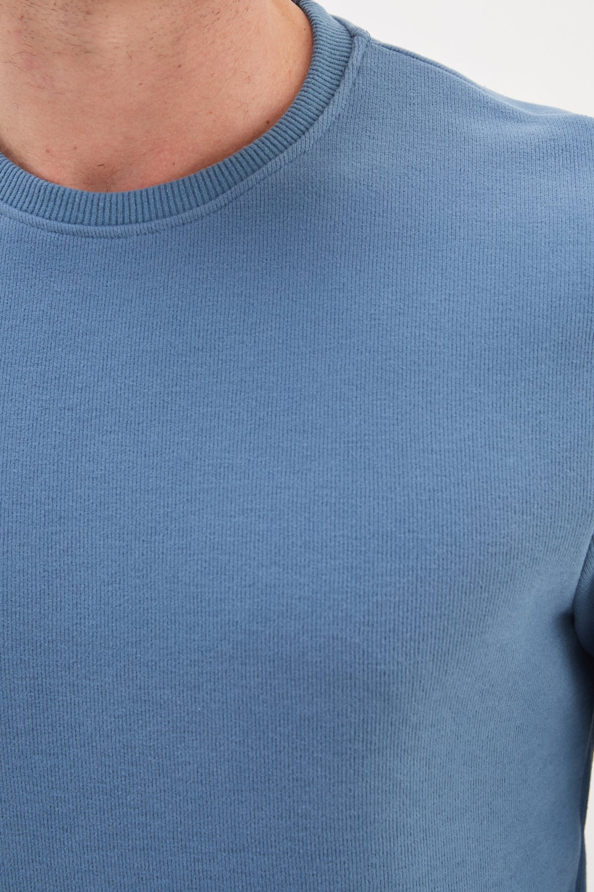 Fitilli Bisiklet Yaka Selanik Örgü Sweatshirt 5