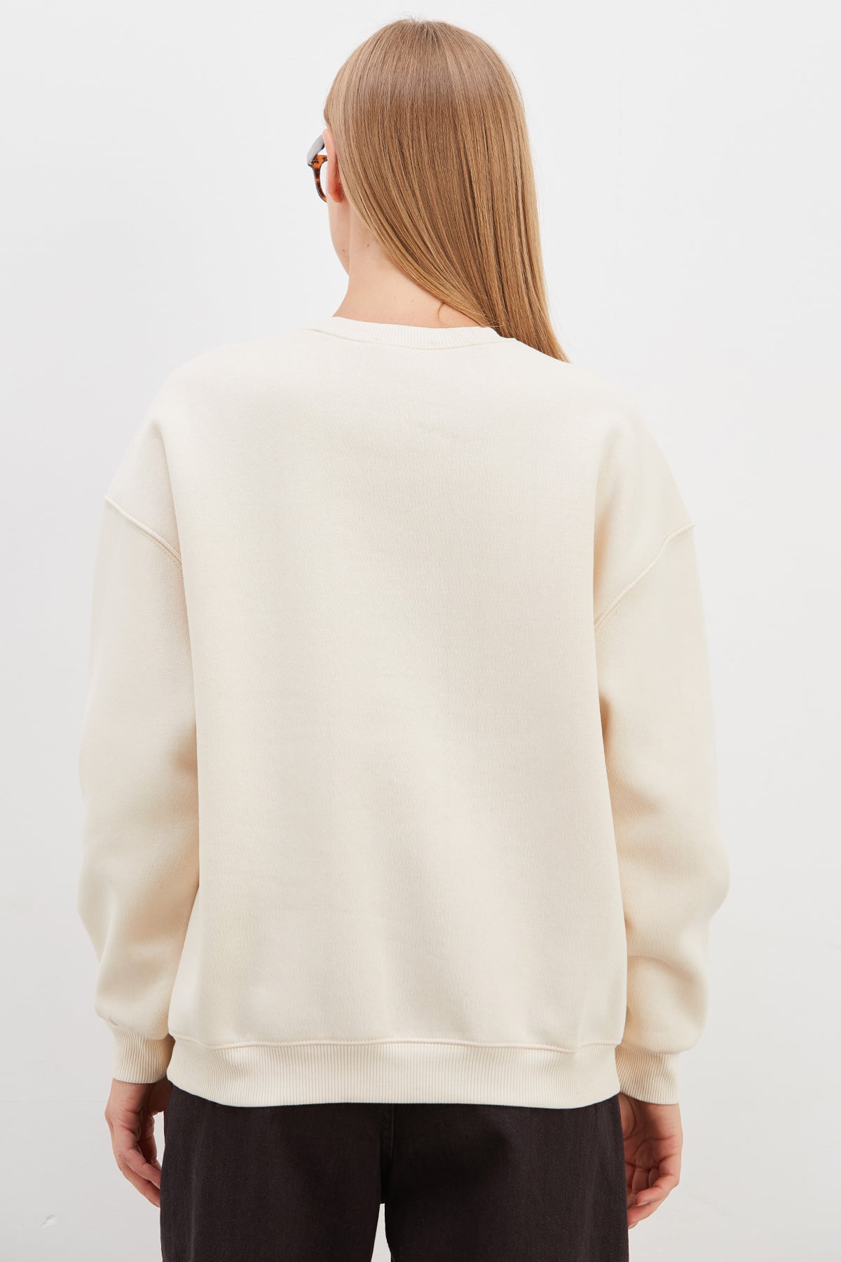 3 İplik Basic Bisiklet Yaka Oversize Sweatshirt 6