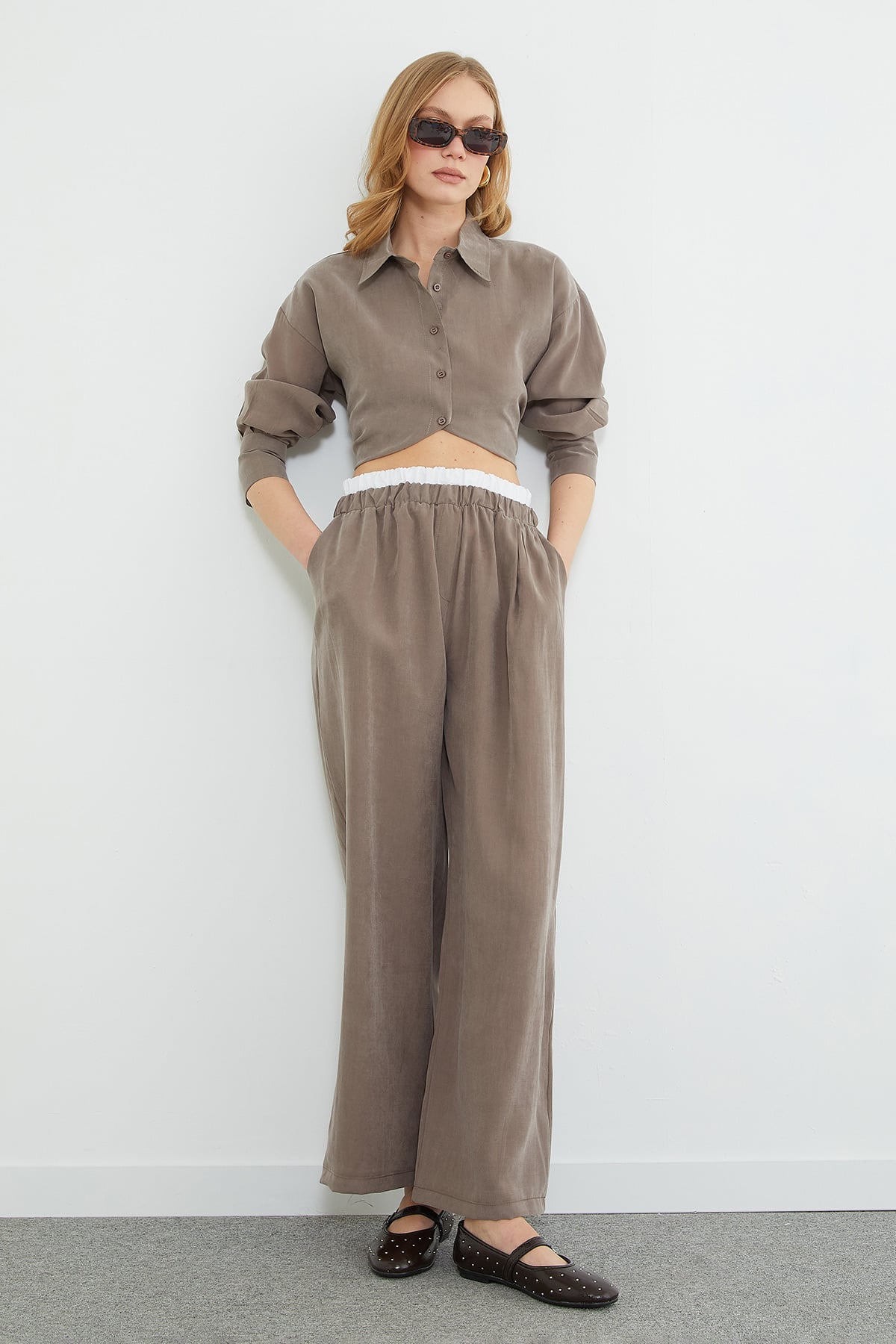 Beli Garnili Tencel Kumaş Pantolon