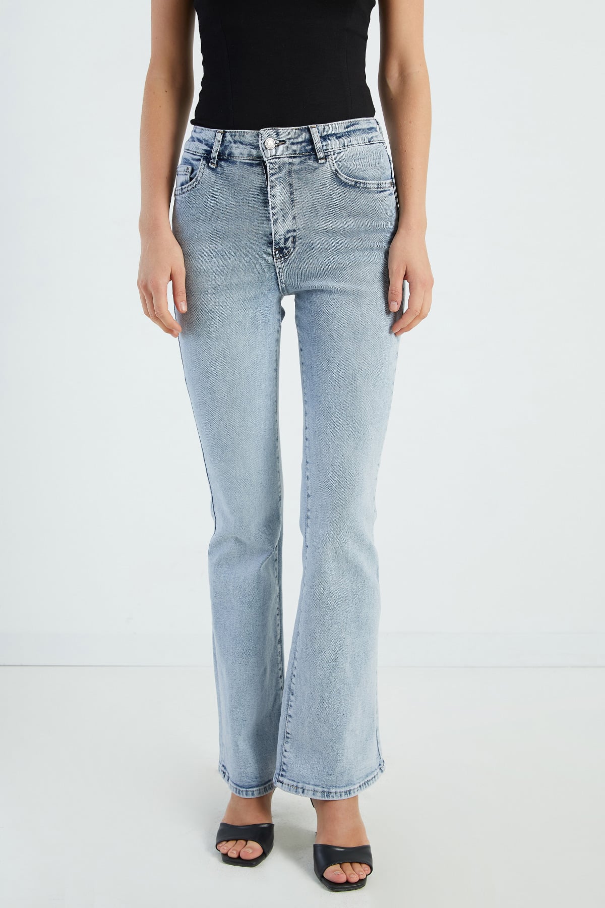 Yüksek Bel Flare Jean 6