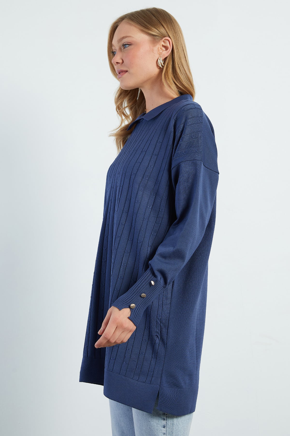 Fullamodest Jakarlı Polo Yaka Tunik 5