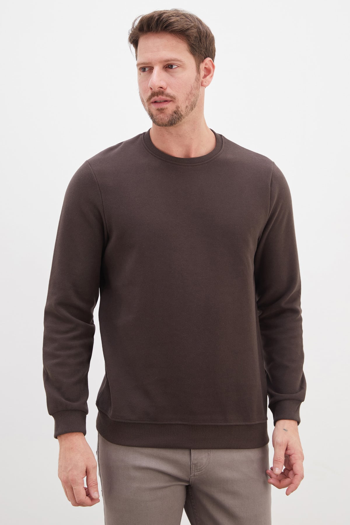 Fitilli Bisiklet Yaka Selanik Örgü Sweatshirt 3