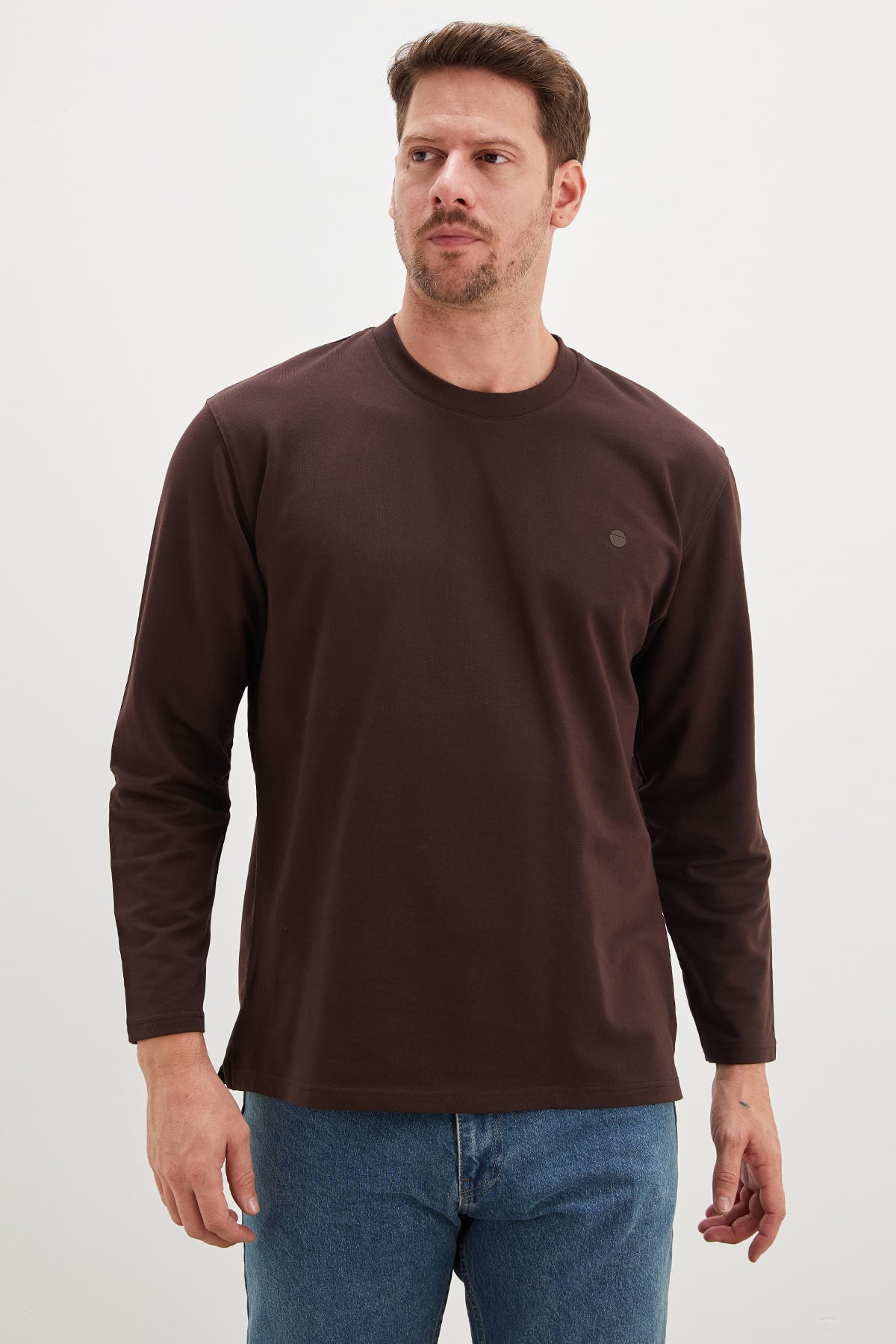 Baskılı Bisiklet Yaka Sweatshirt 2