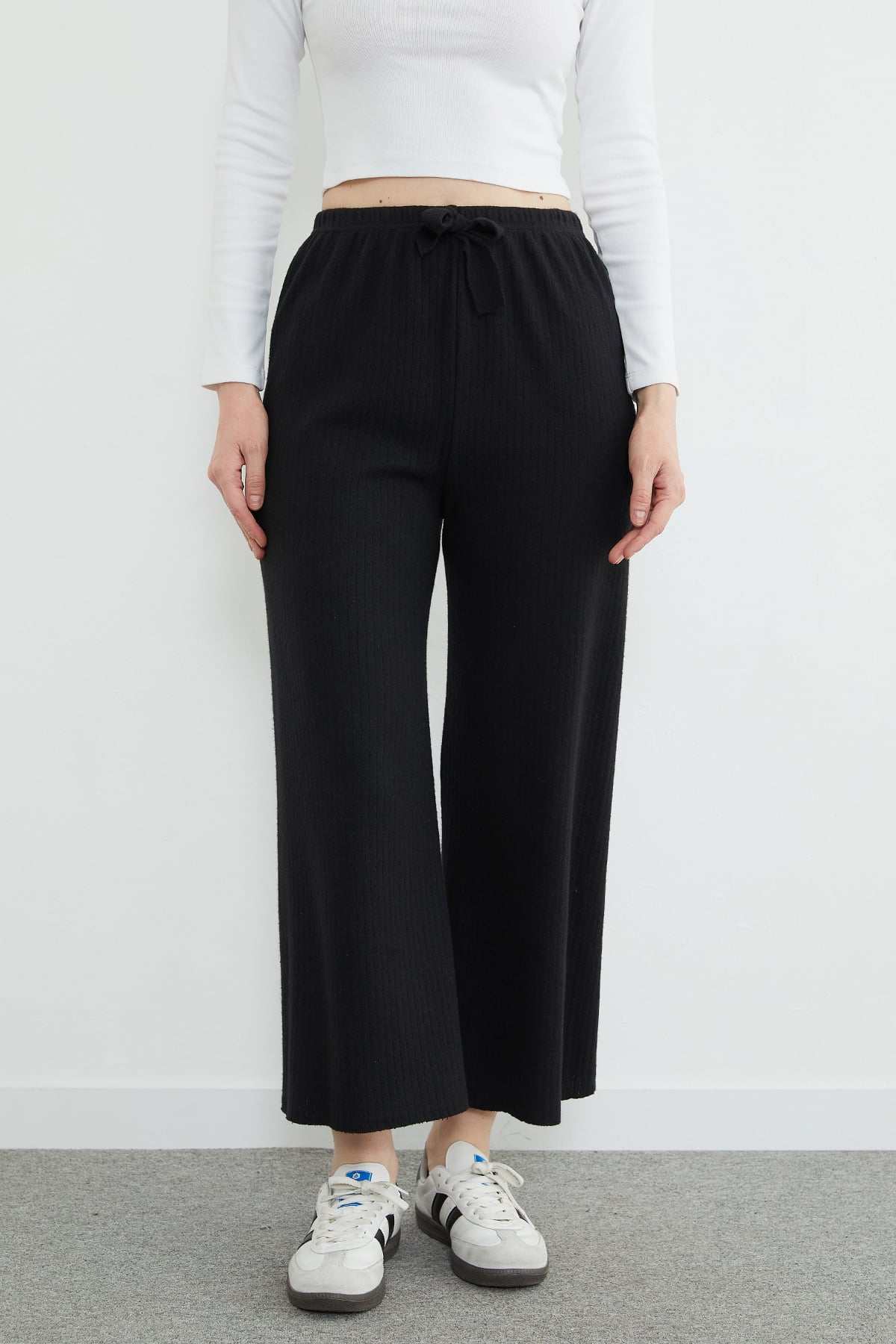 Basic Fitilli Beli Lastikli Pantolon 6