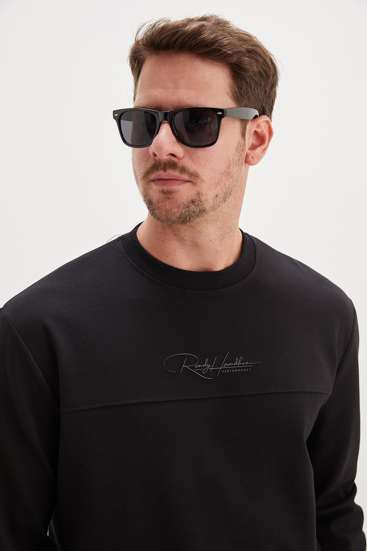 Kabartma Baskılı Çimalı Bisiklet Yaka Sweatshirt 7