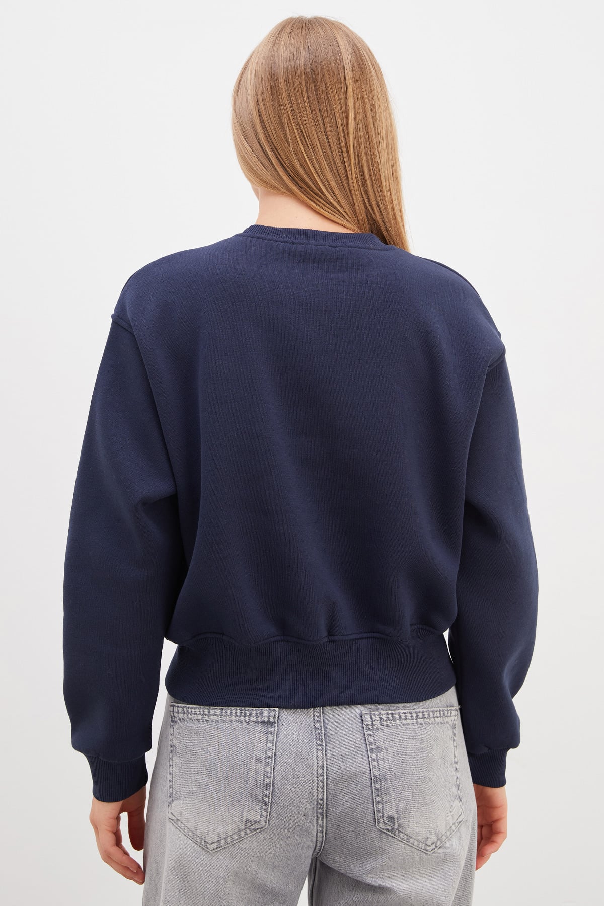 3 İplik Eteği Fermuarlı Bisiklet Yaka Crop Sweatshirt 8