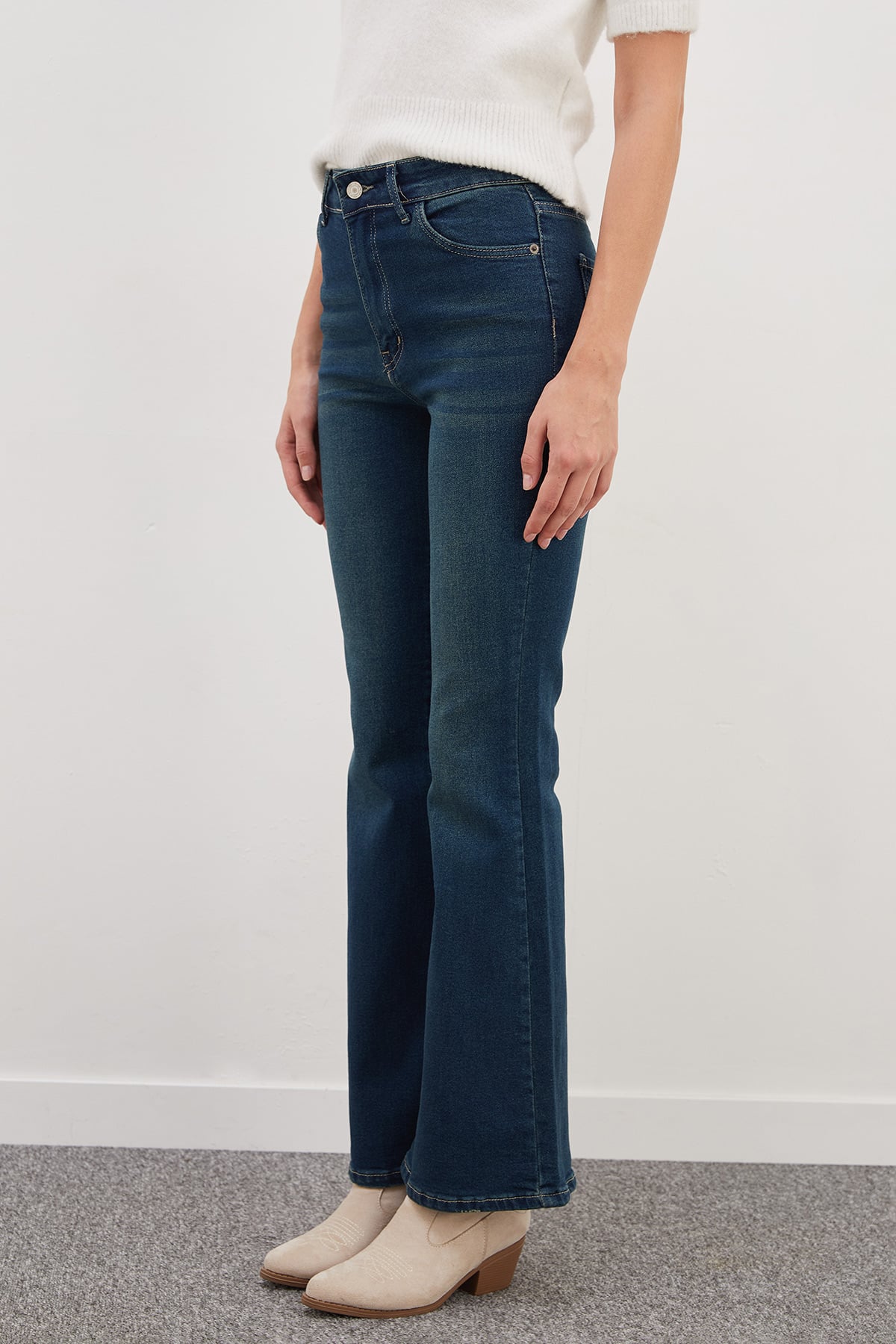 Yüksek Bel Flare Jean 6