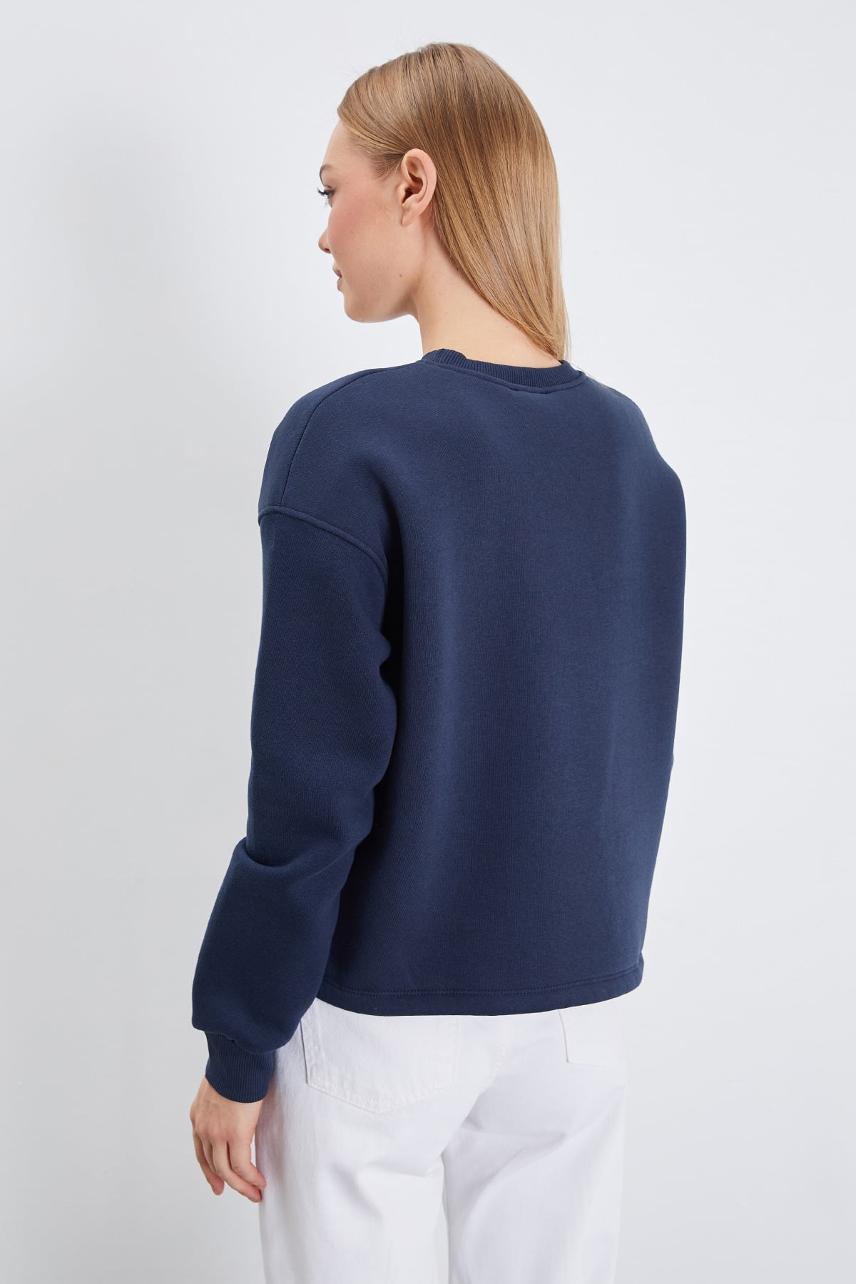 3 İplik İmza Nakışlı Stoperli Oversize Sweatshirt 8