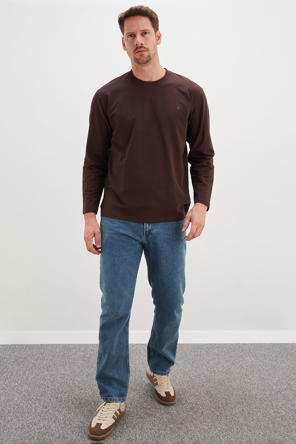 Baskılı Bisiklet Yaka Sweatshirt 6