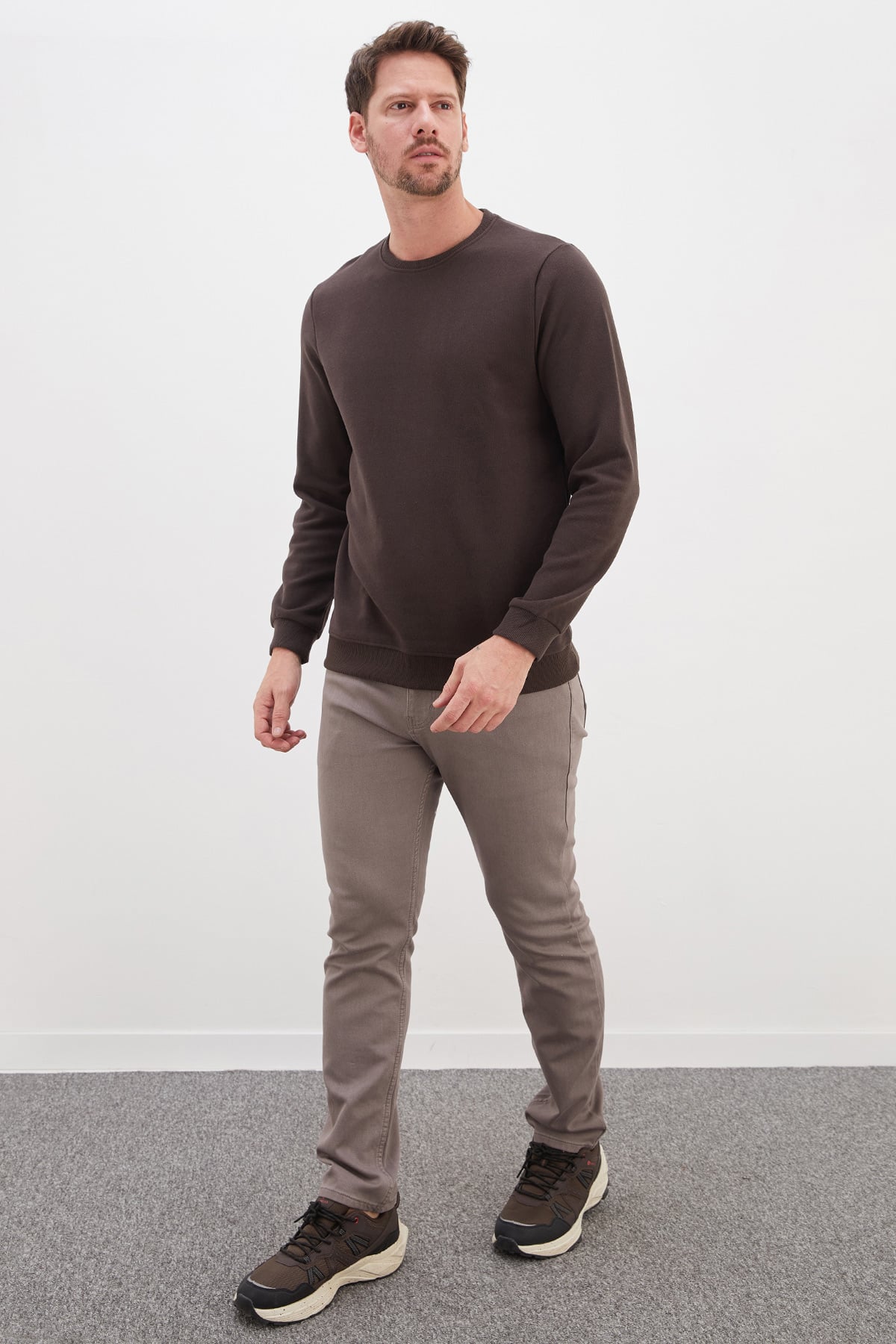 Fitilli Bisiklet Yaka Selanik Örgü Sweatshirt 2