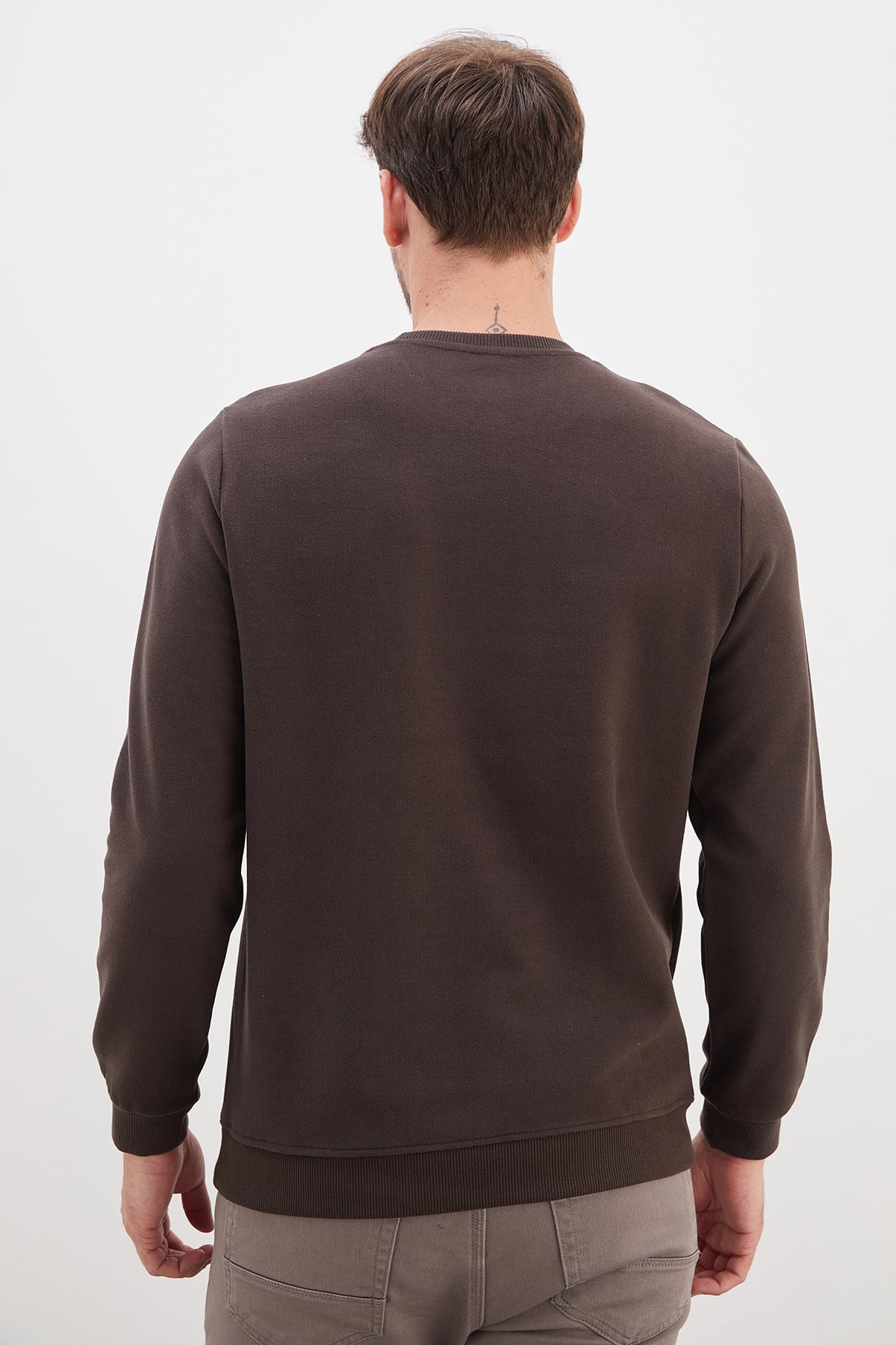 Fitilli Bisiklet Yaka Selanik Örgü Sweatshirt 8